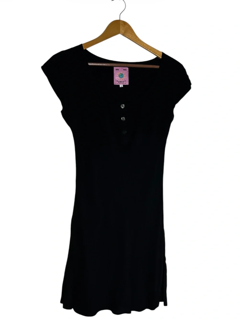 NWOT UNIF Serene Black Mini Dress Size S - Picture 2 of 7